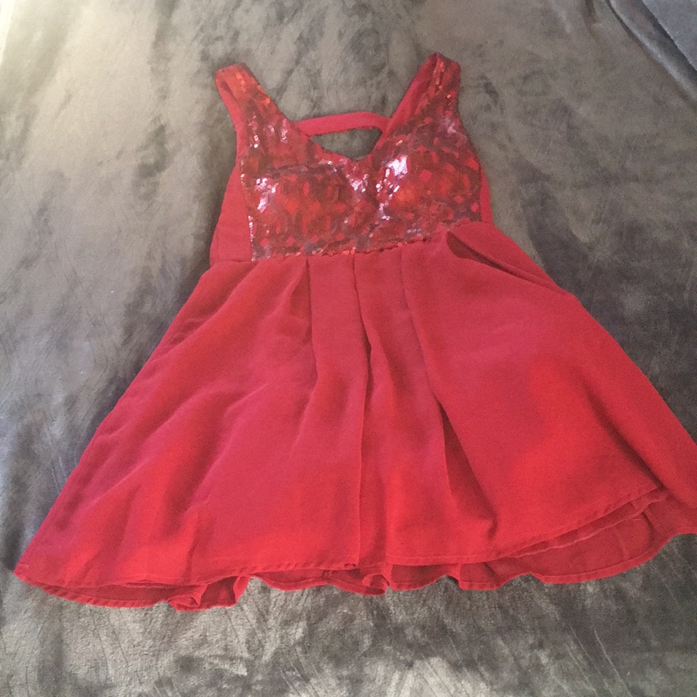 Wine red short sequined dress✨